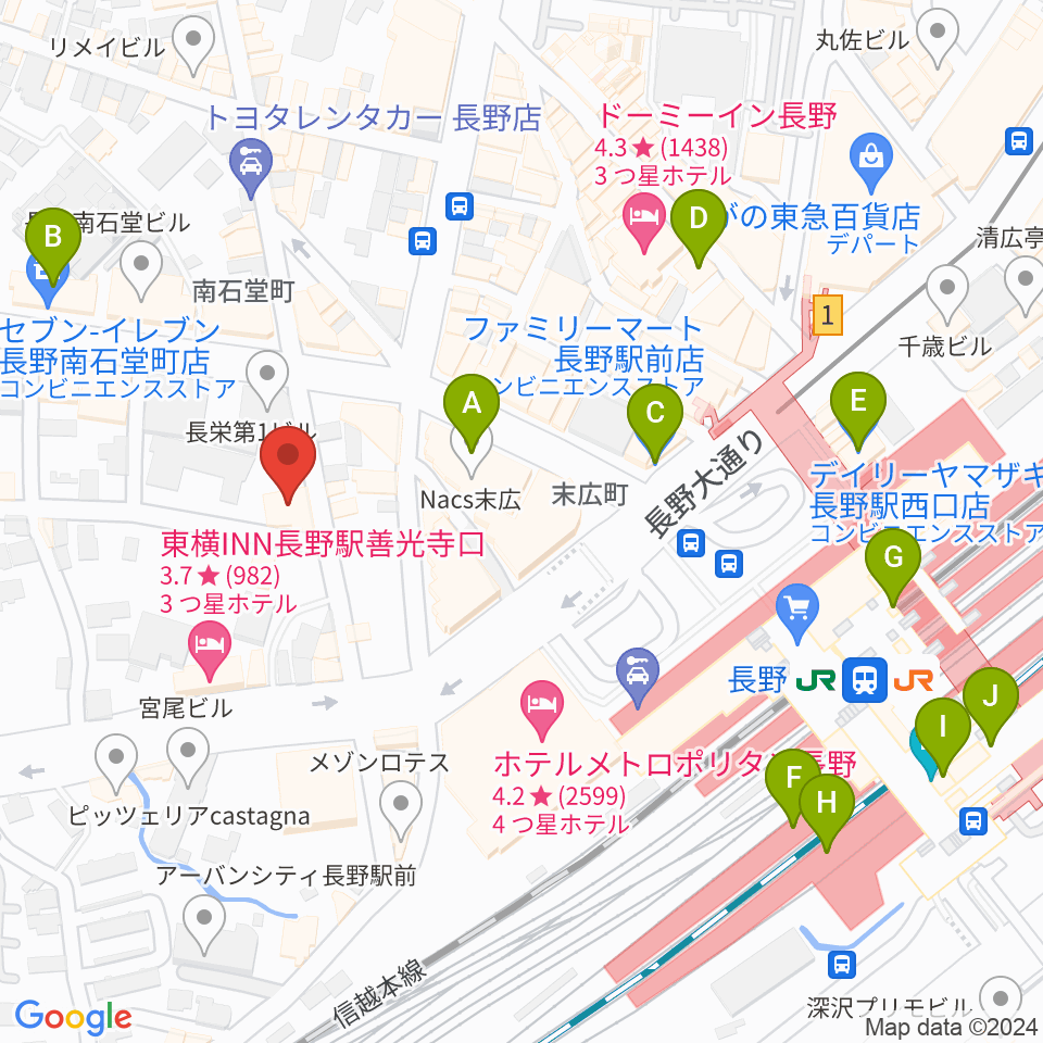 ヒオキ楽器周辺のコンビニエンスストア一覧地図