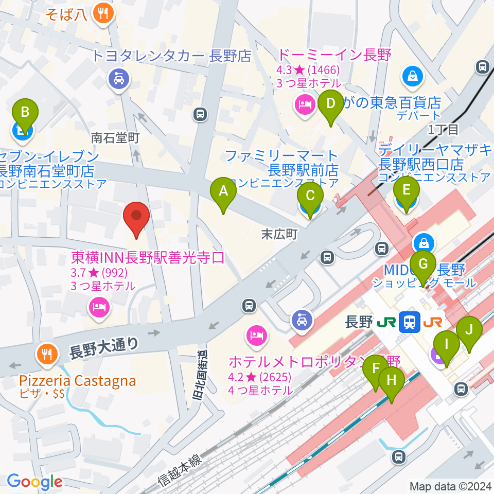 ヒオキ楽器周辺のコンビニエンスストア一覧地図