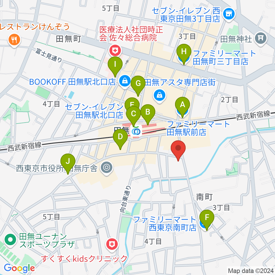 東音楽器 田無センター周辺のコンビニエンスストア一覧地図