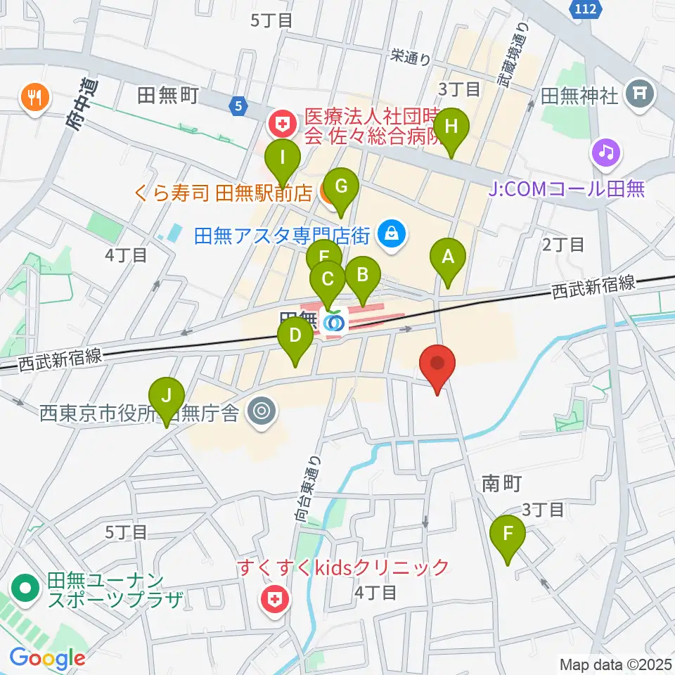 東音楽器 田無センター周辺のコンビニエンスストア一覧地図