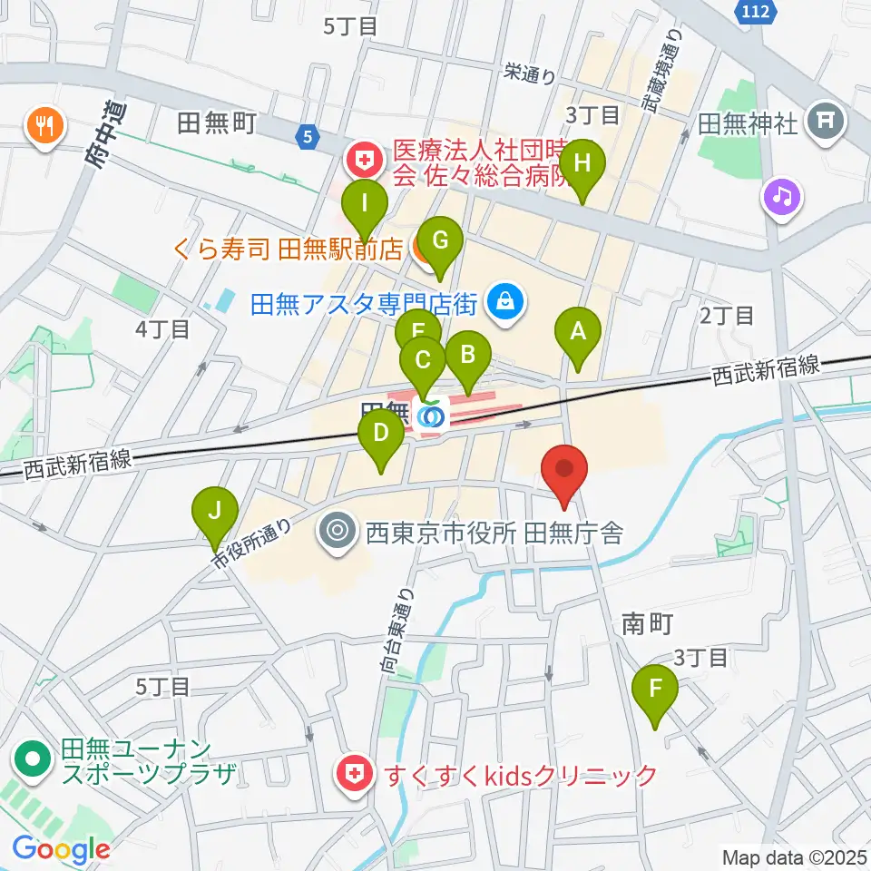 東音楽器 田無センター周辺のコンビニエンスストア一覧地図