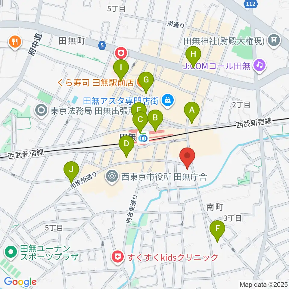 東音楽器 田無センター周辺のコンビニエンスストア一覧地図
