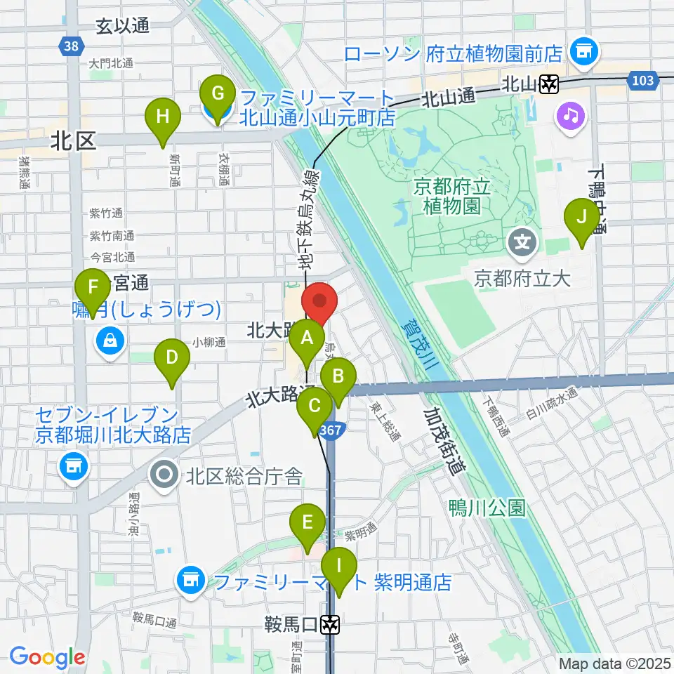 京都ミュージックラボ周辺のコンビニエンスストア一覧地図