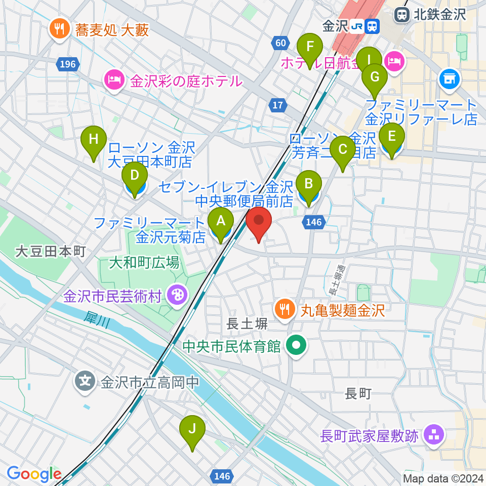 金沢科学技術大学校 Kist周辺のコンビニエンスストア一覧地図