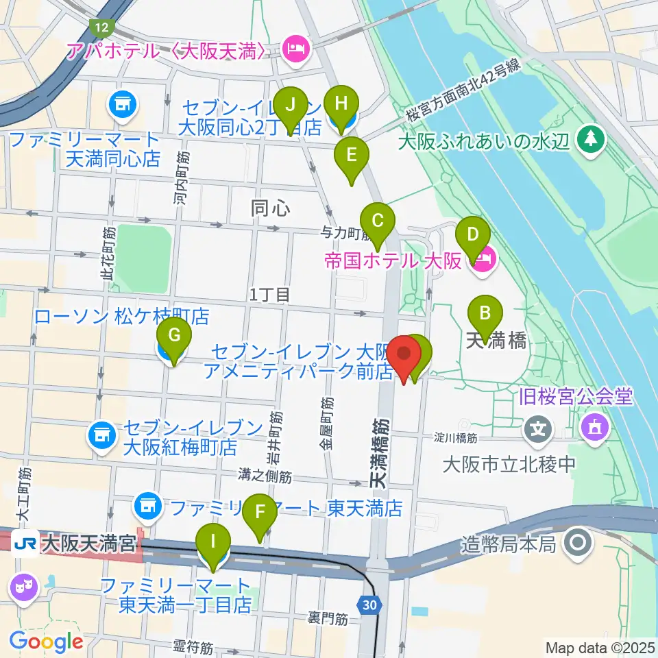 放送芸術学院専門学校周辺のコンビニエンスストア一覧地図