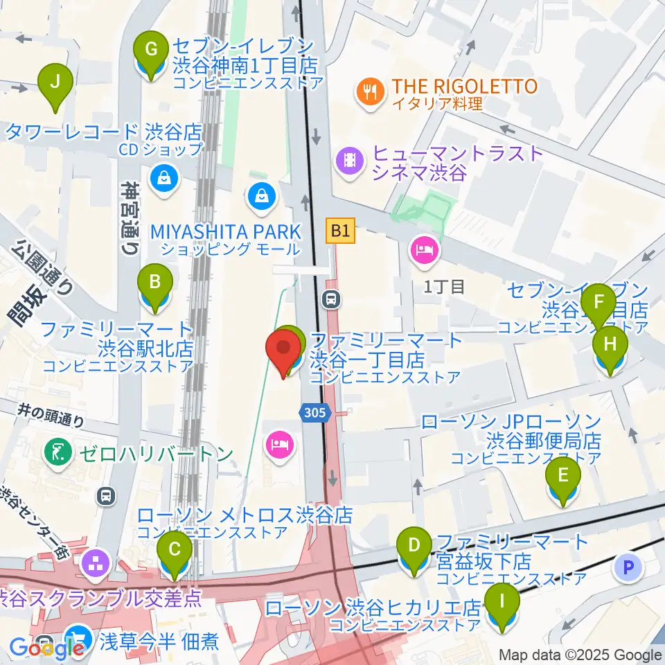 東京ダンス・俳優&舞台芸術専門学校周辺のコンビニエンスストア一覧地図