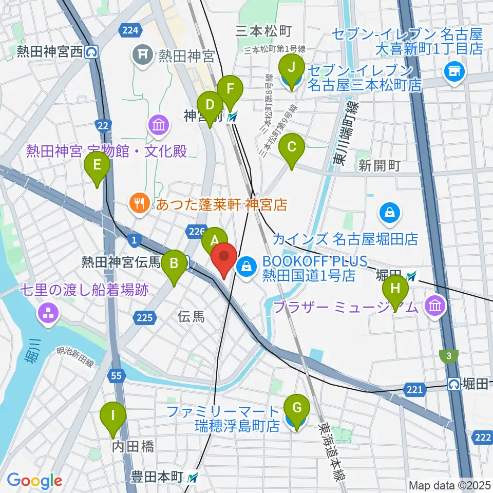名古屋工学院専門学校周辺のコンビニエンスストア一覧地図
