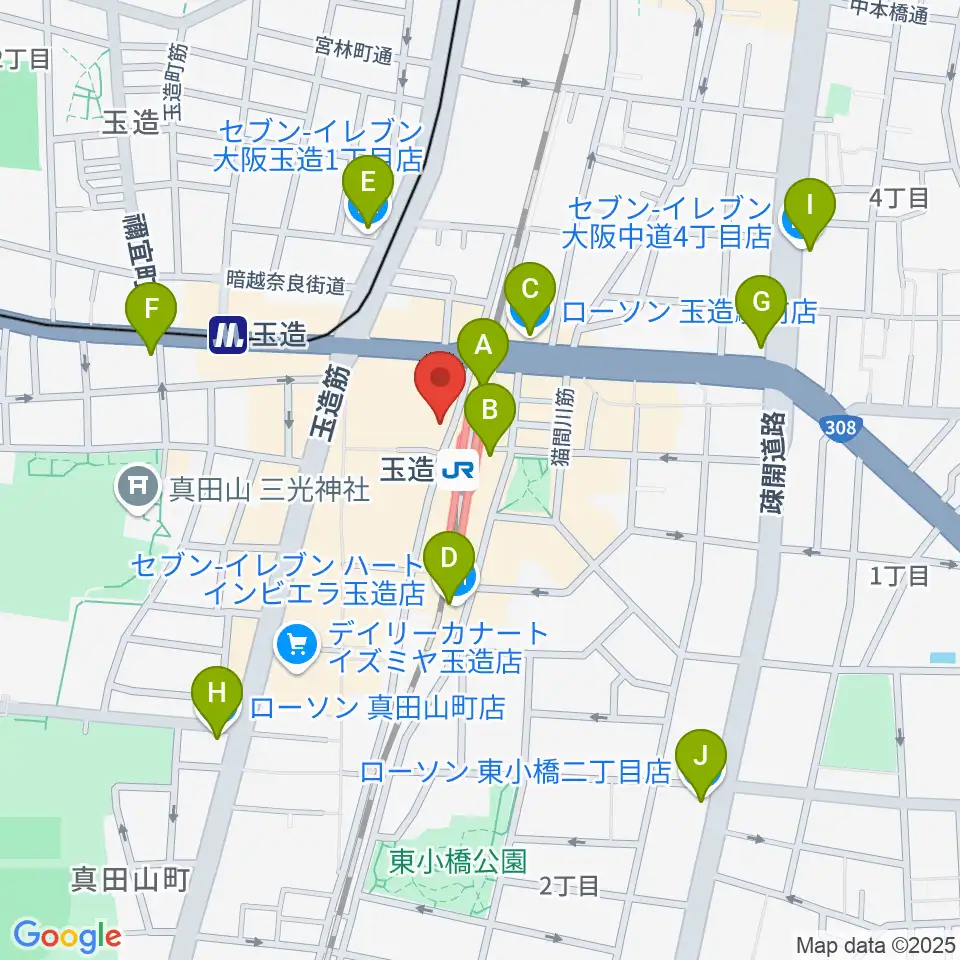 ESA音楽学院専門学校周辺のコンビニエンスストア一覧地図