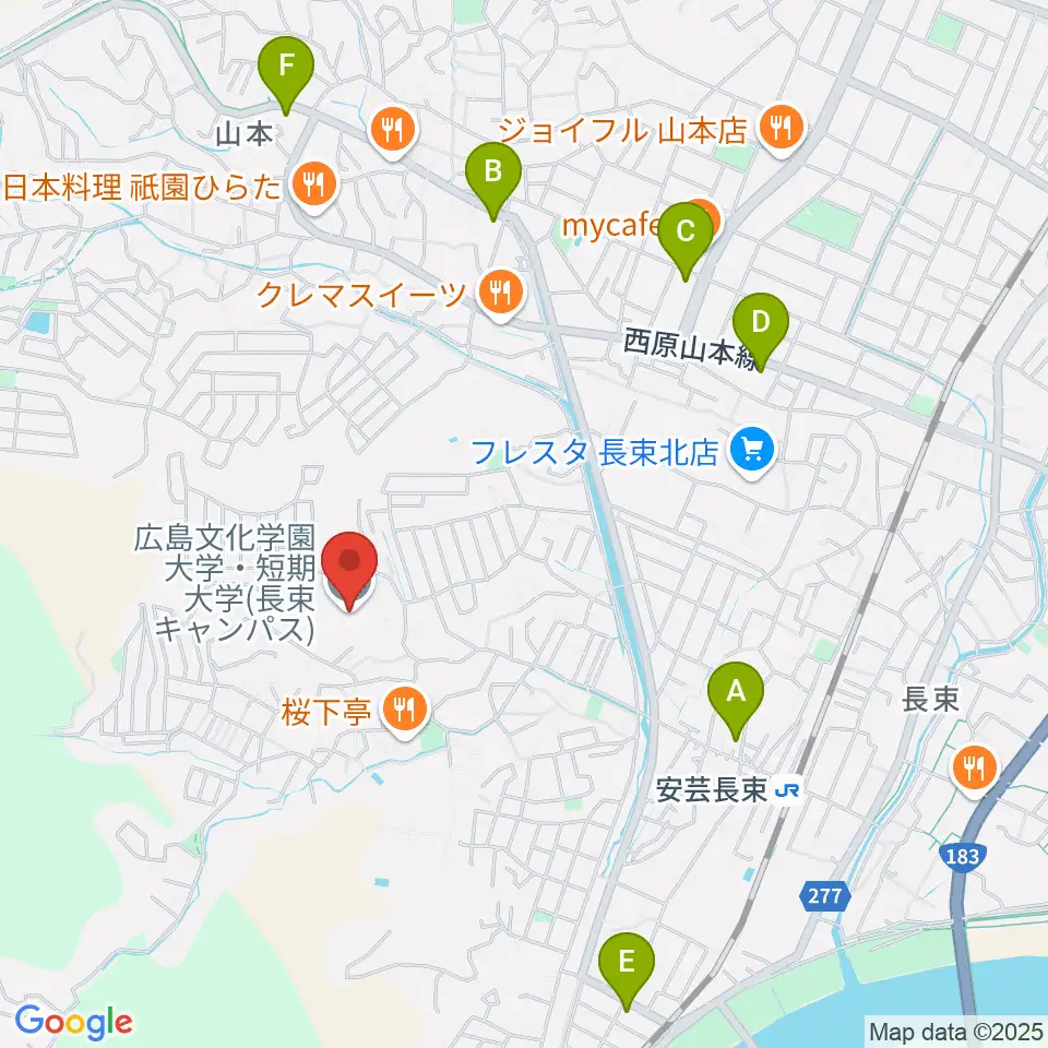 広島文化学園大学 音楽学科周辺のコンビニエンスストア一覧地図