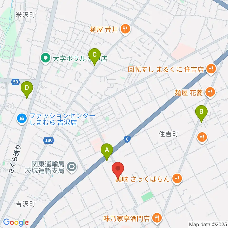 茨城音楽専門学校周辺のコンビニエンスストア一覧地図