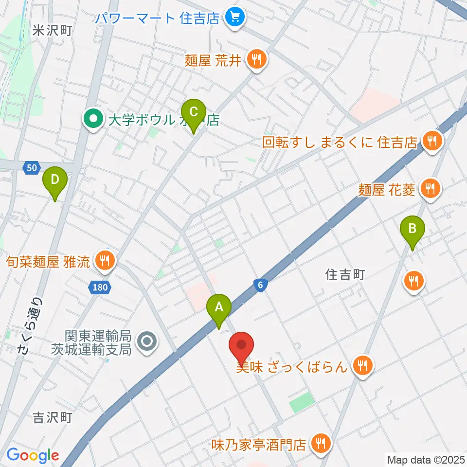 茨城音楽専門学校周辺のコンビニエンスストア一覧地図