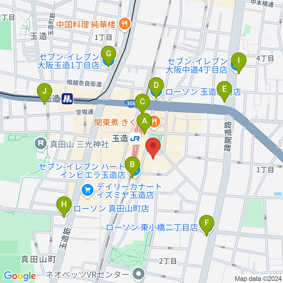 KMC音楽院周辺のコンビニエンスストア一覧地図