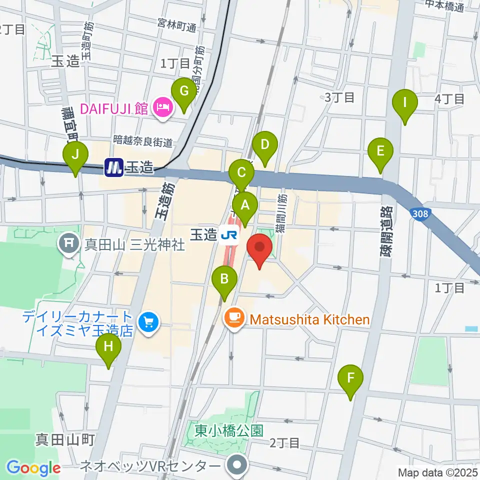 KMC音楽院周辺のコンビニエンスストア一覧地図