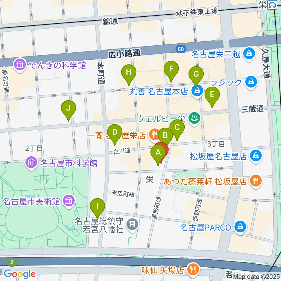 名古屋スクールオブミュージック&ダンス専門学校周辺のコンビニエンスストア一覧地図