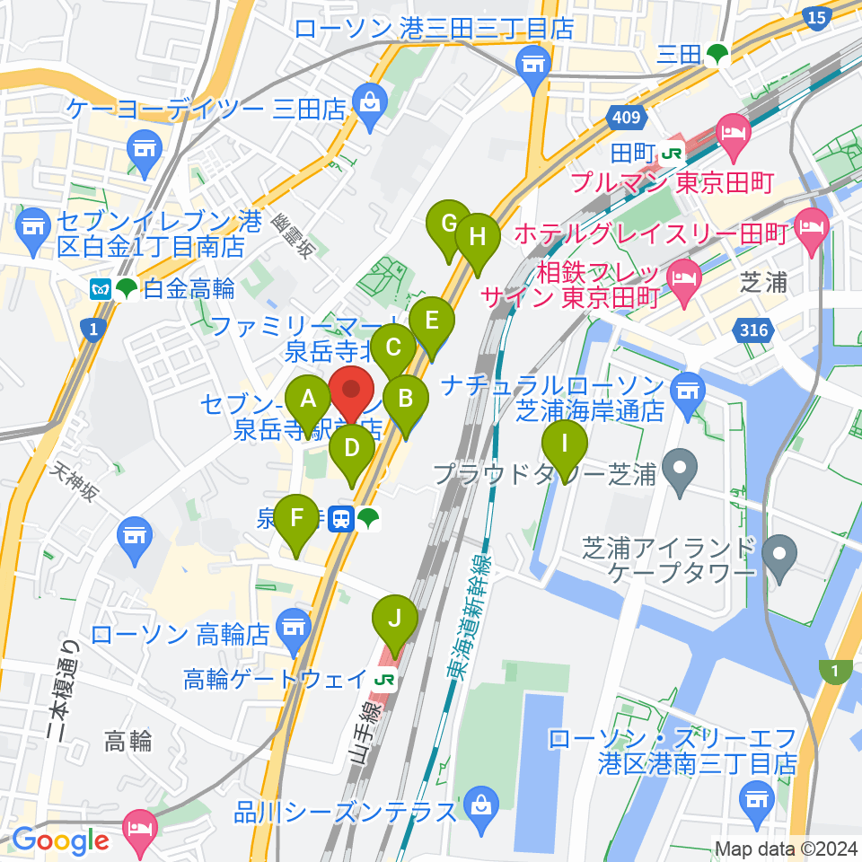 サンピアノ音楽教室周辺のコンビニエンスストア一覧地図