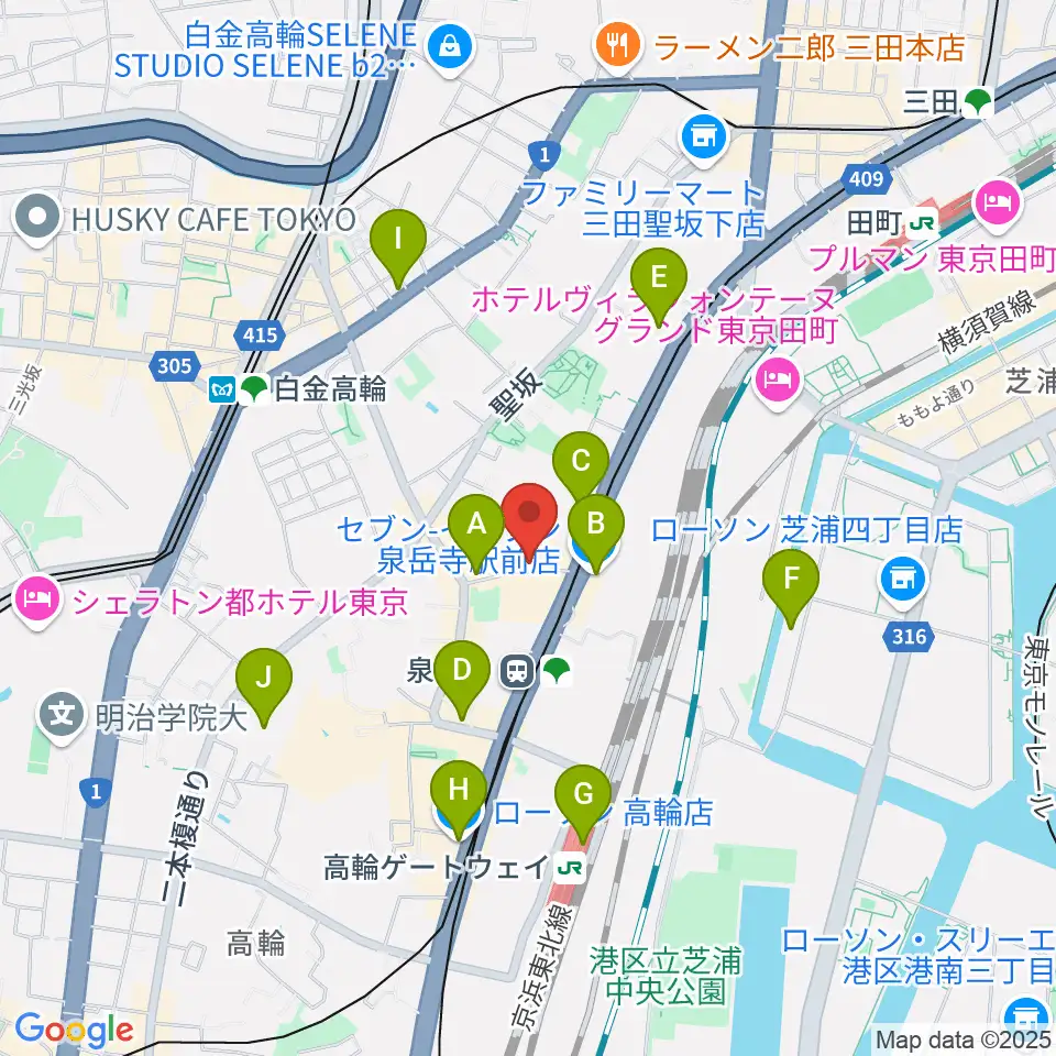 サンピアノ音楽教室周辺のコンビニエンスストア一覧地図