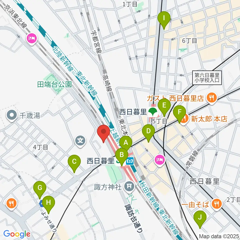 東京音楽学院 西日暮里駅前校周辺のコンビニエンスストア一覧地図