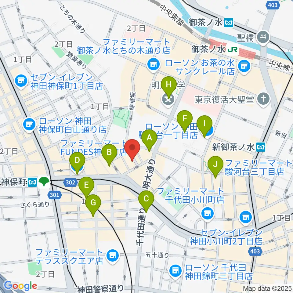 音楽教室ポレット周辺のコンビニエンスストア一覧地図