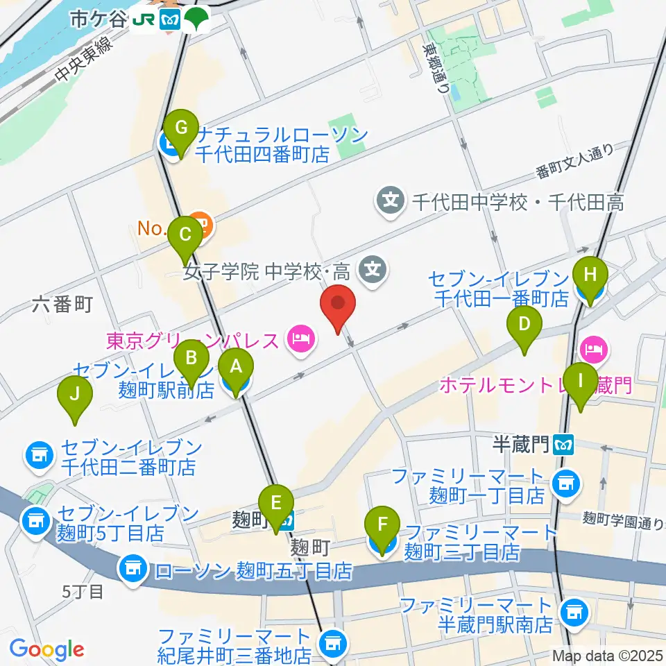 青山ハープ 東京教室周辺のコンビニエンスストア一覧地図