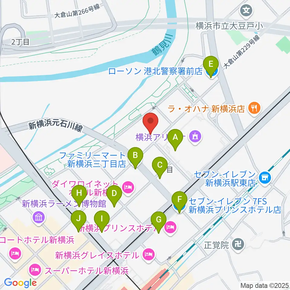 横浜デジタルアーツ専門学校周辺のコンビニエンスストア一覧地図