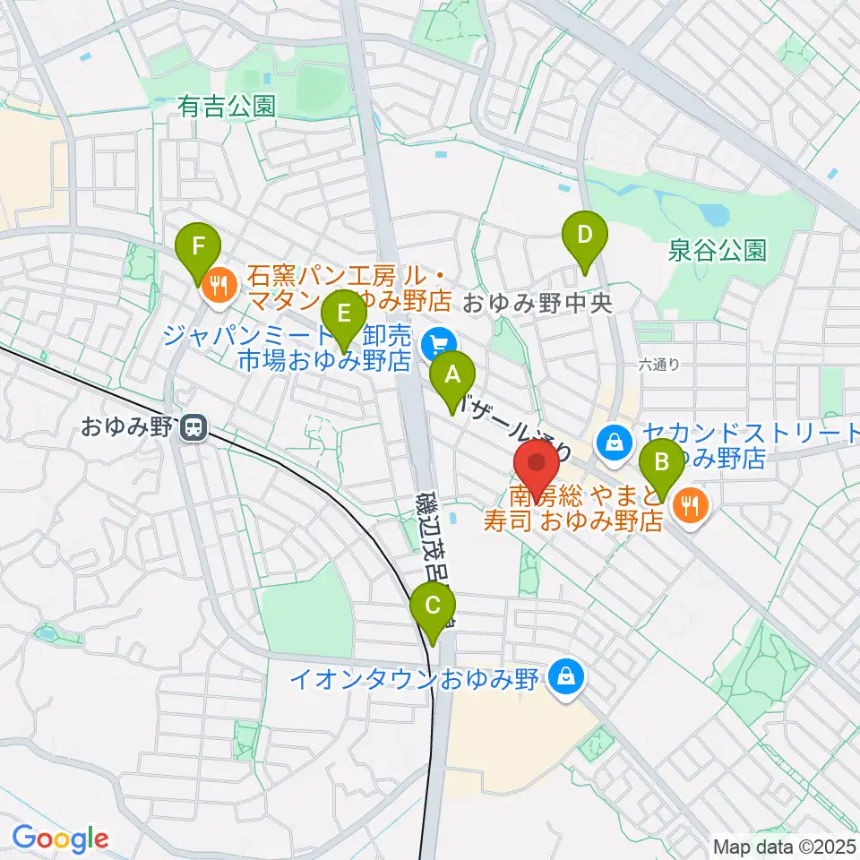 おゆみ野フルート教室周辺のコンビニエンスストア一覧地図