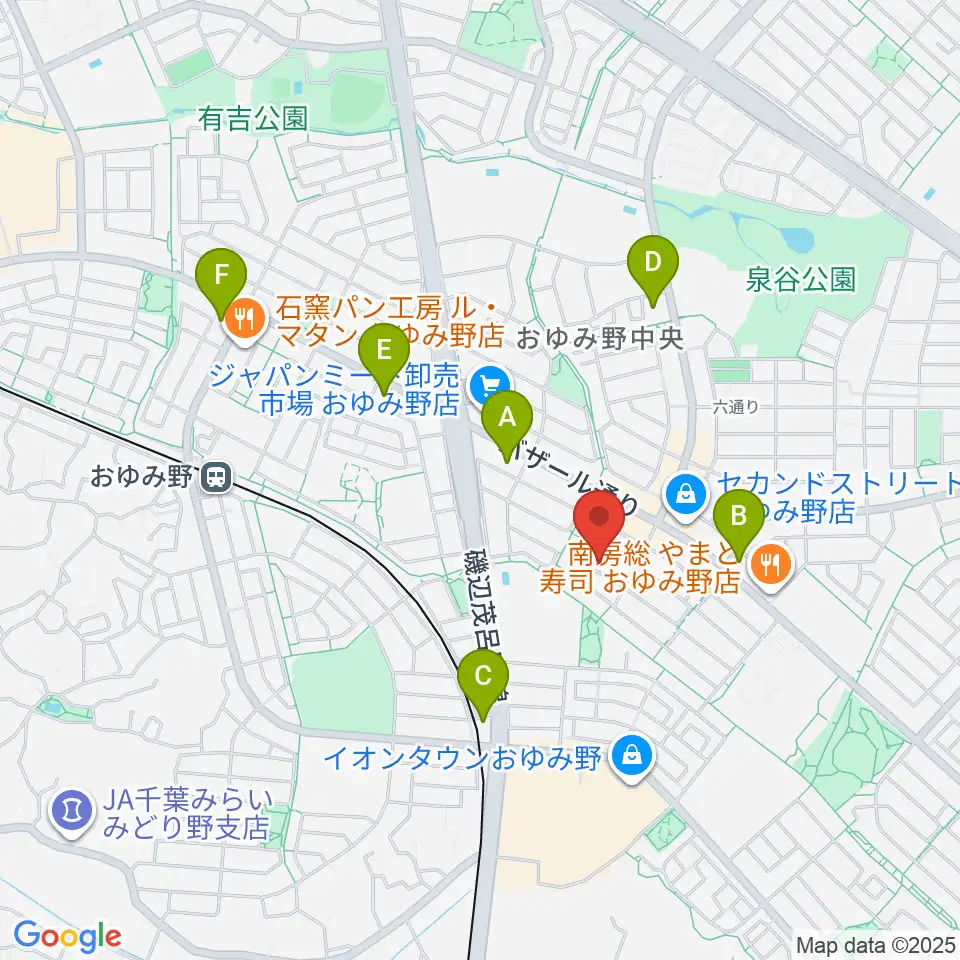 おゆみ野フルート教室周辺のコンビニエンスストア一覧地図