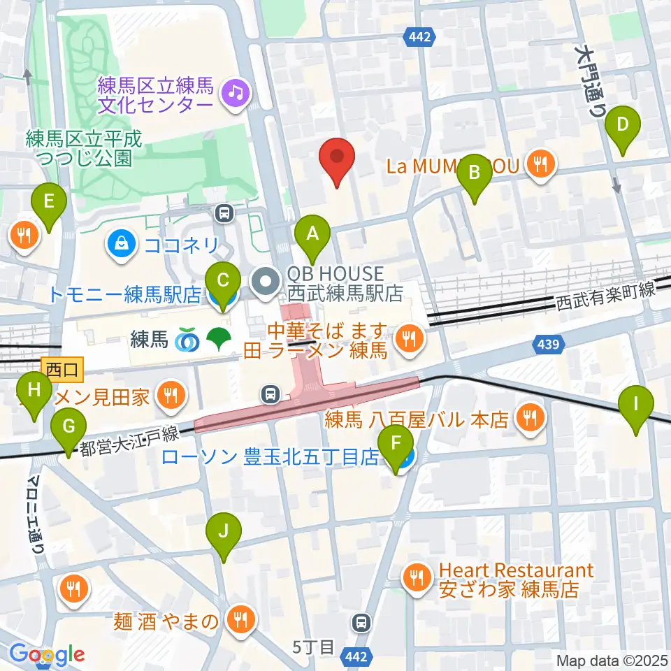 練馬ポコアポコ音楽教室周辺のコンビニエンスストア一覧地図