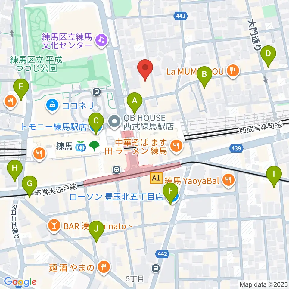 練馬ポコアポコ音楽教室周辺のコンビニエンスストア一覧地図