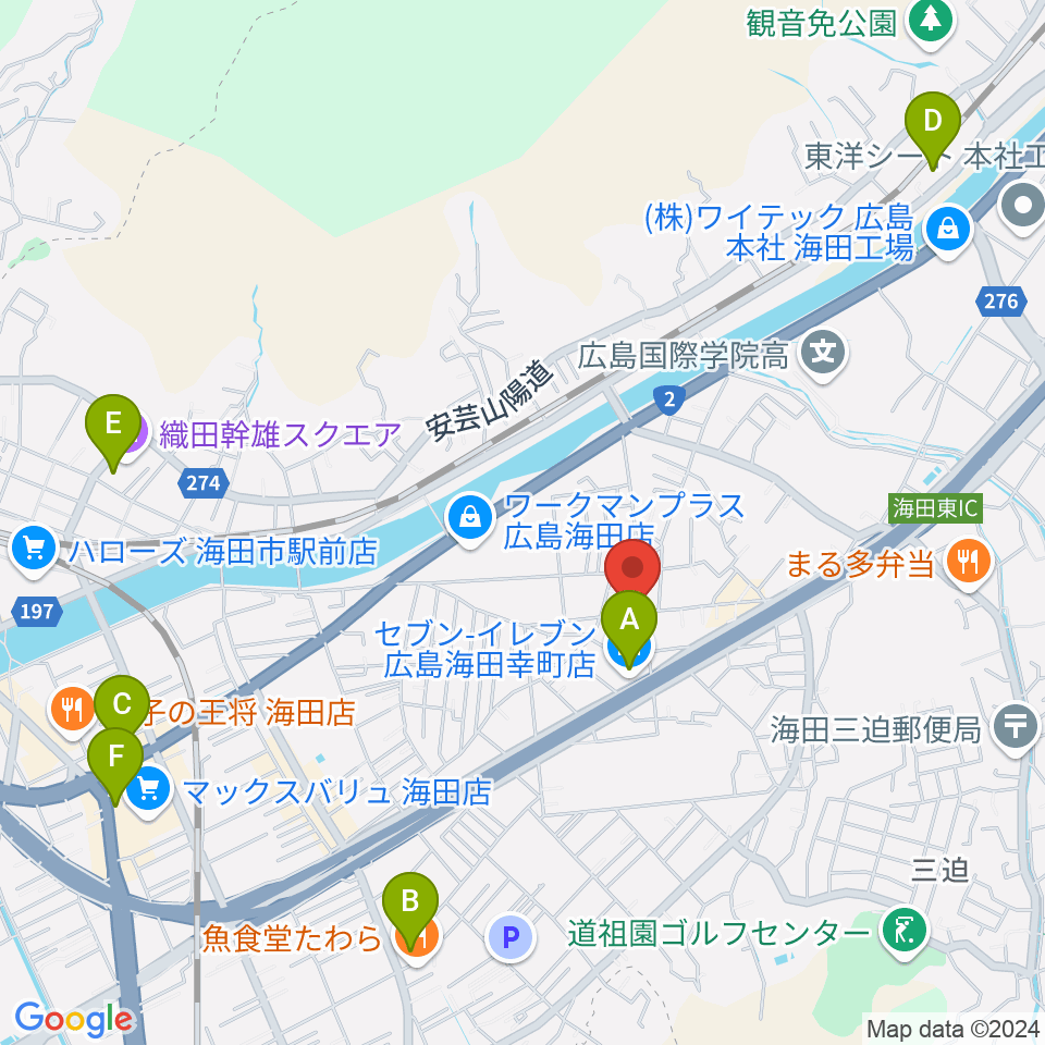 アトリエB周辺のコンビニエンスストア一覧地図