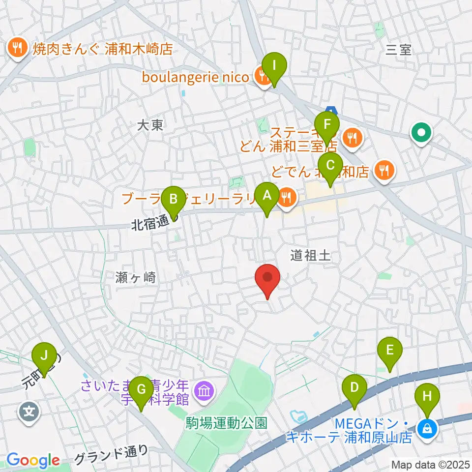 ジャズピアノ教室Side by Side周辺のコンビニエンスストア一覧地図