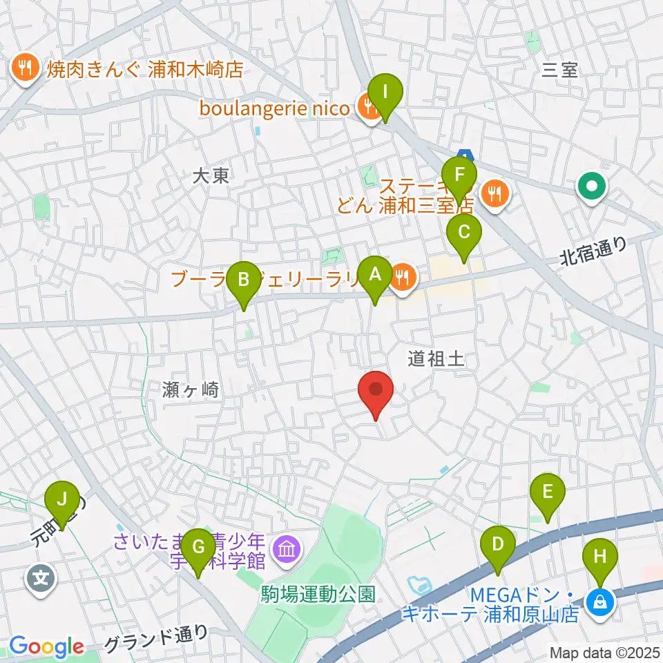 ジャズピアノ教室Side by Side周辺のコンビニエンスストア一覧地図