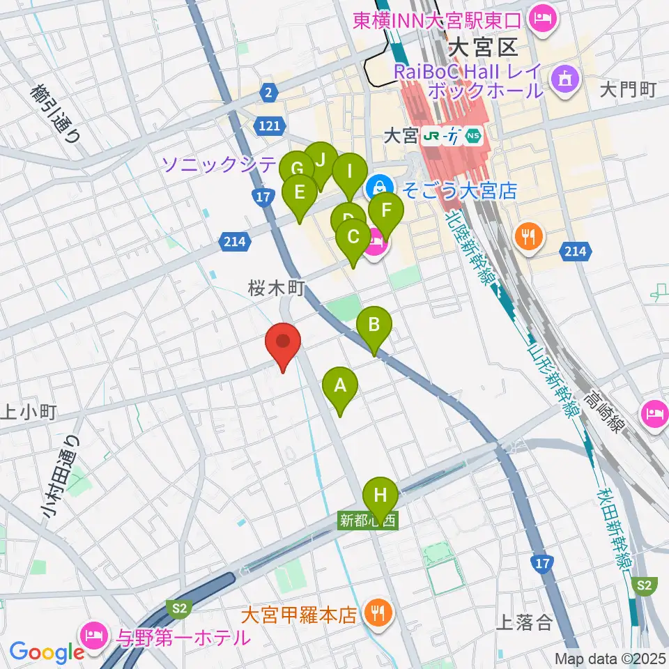 モーゼ音楽スクール周辺のコンビニエンスストア一覧地図