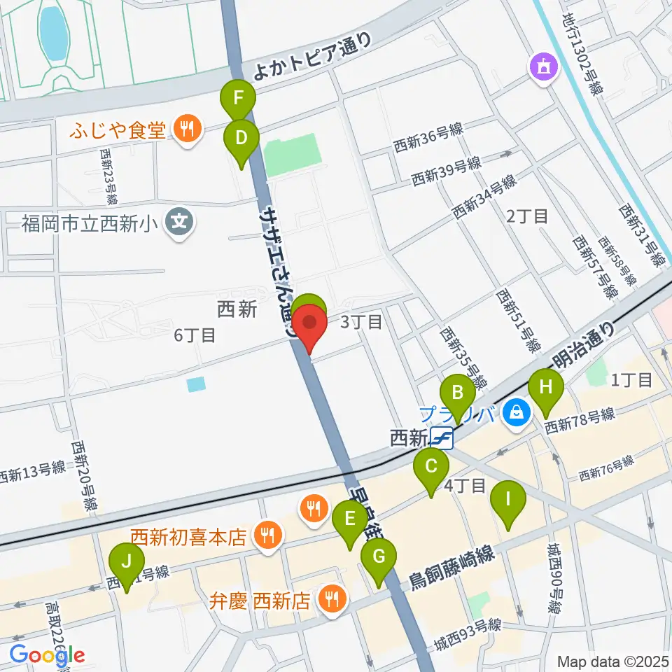 音楽教室ソウルミーティング周辺のコンビニエンスストア一覧地図