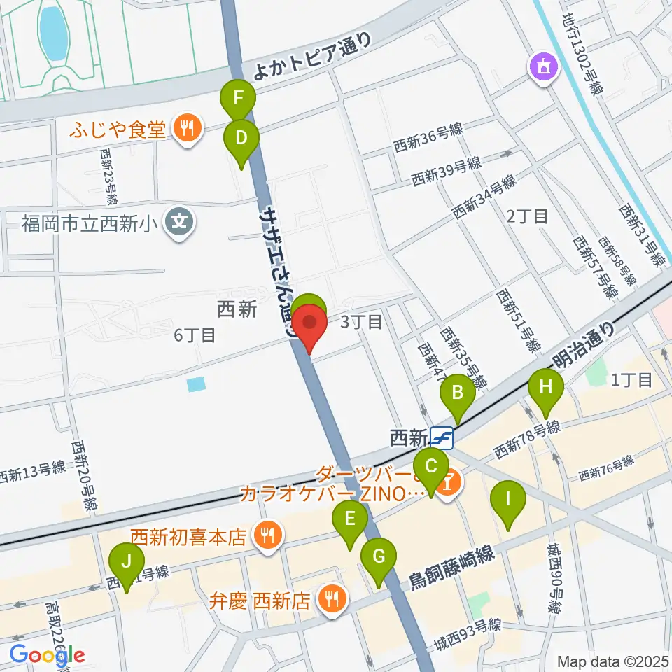 音楽教室ソウルミーティング周辺のコンビニエンスストア一覧地図