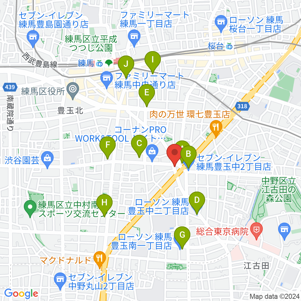 Music Studio M周辺のコンビニエンスストア一覧地図