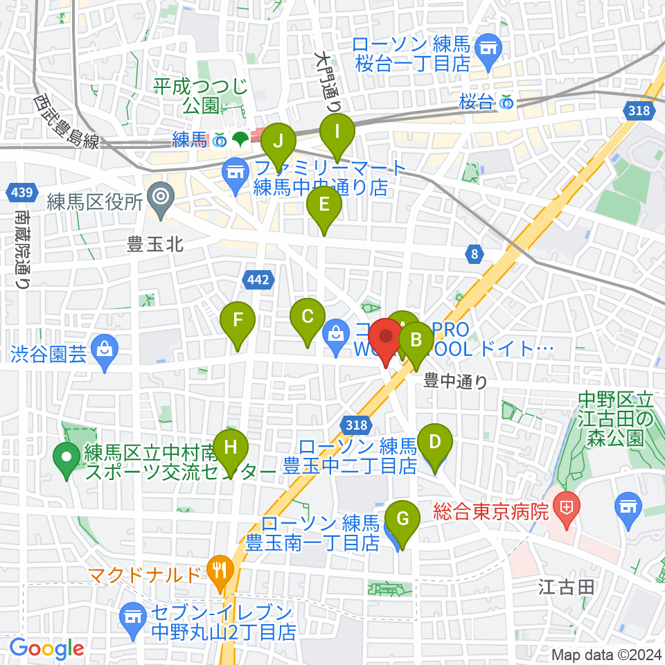 Music Studio M周辺のコンビニエンスストア一覧地図