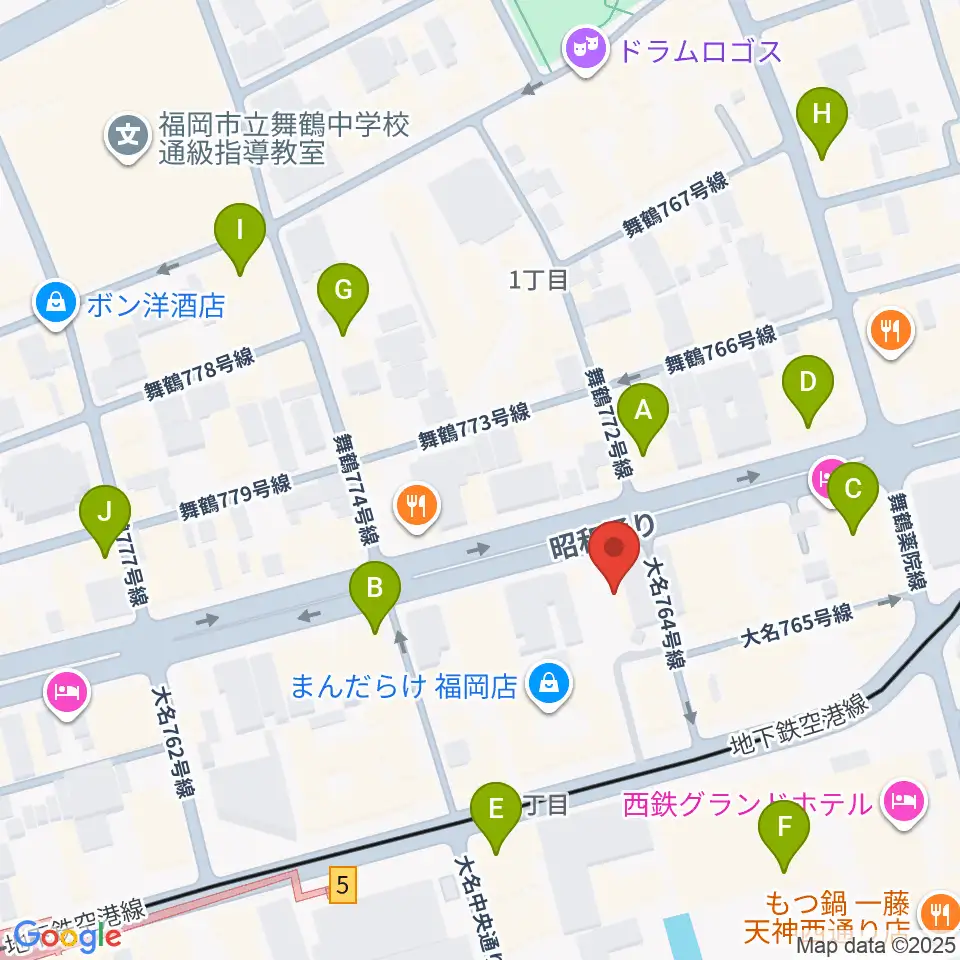 Oshiroミュージックスクール福岡校周辺のコンビニエンスストア一覧地図