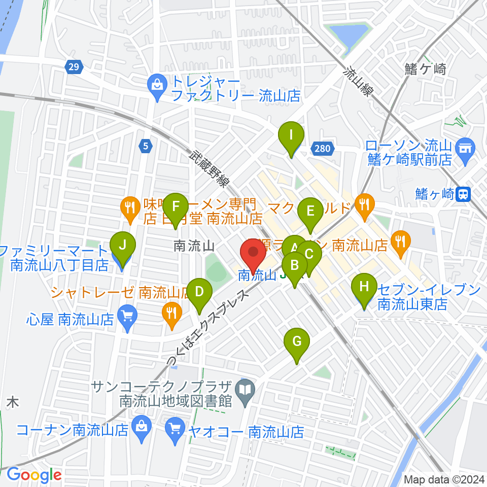 夢弦の会ギタースクール周辺のコンビニエンスストア一覧地図