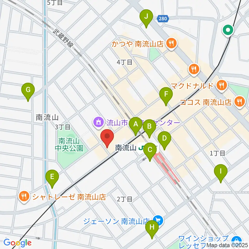 夢弦の会ギタースクール周辺のコンビニエンスストア一覧地図