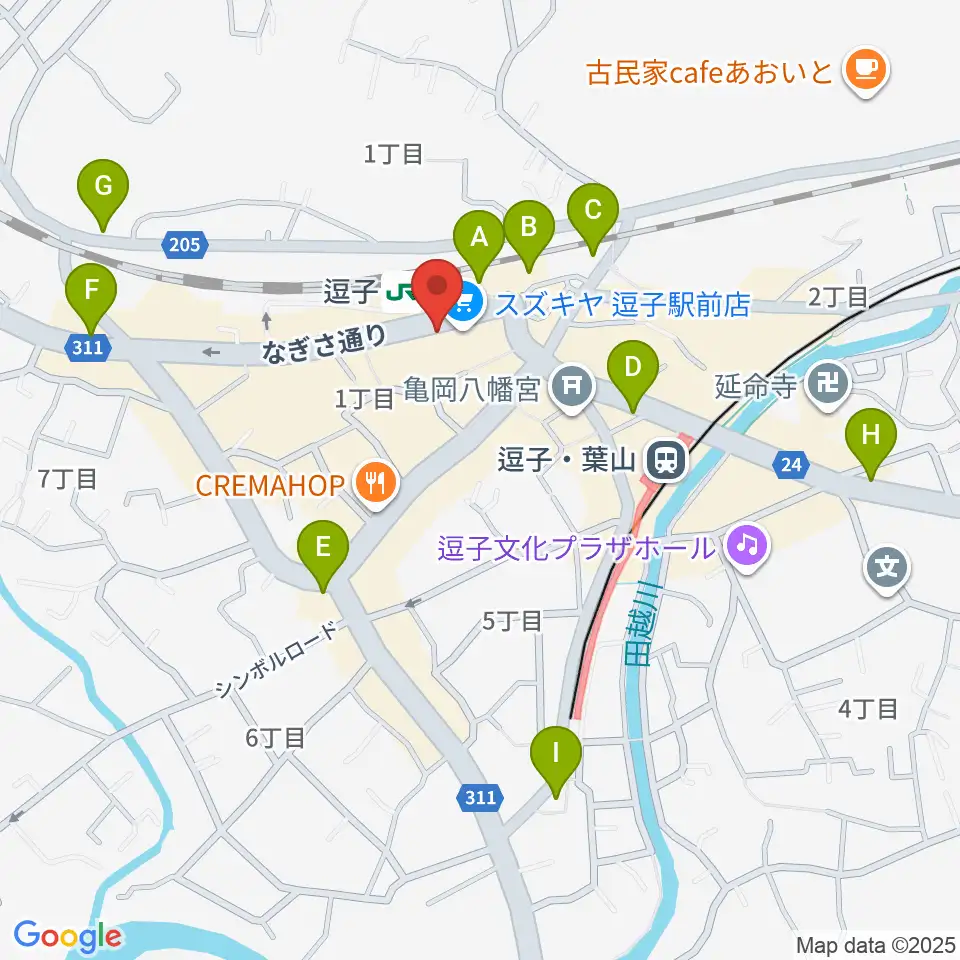 ファンデーク音楽院周辺のコンビニエンスストア一覧地図