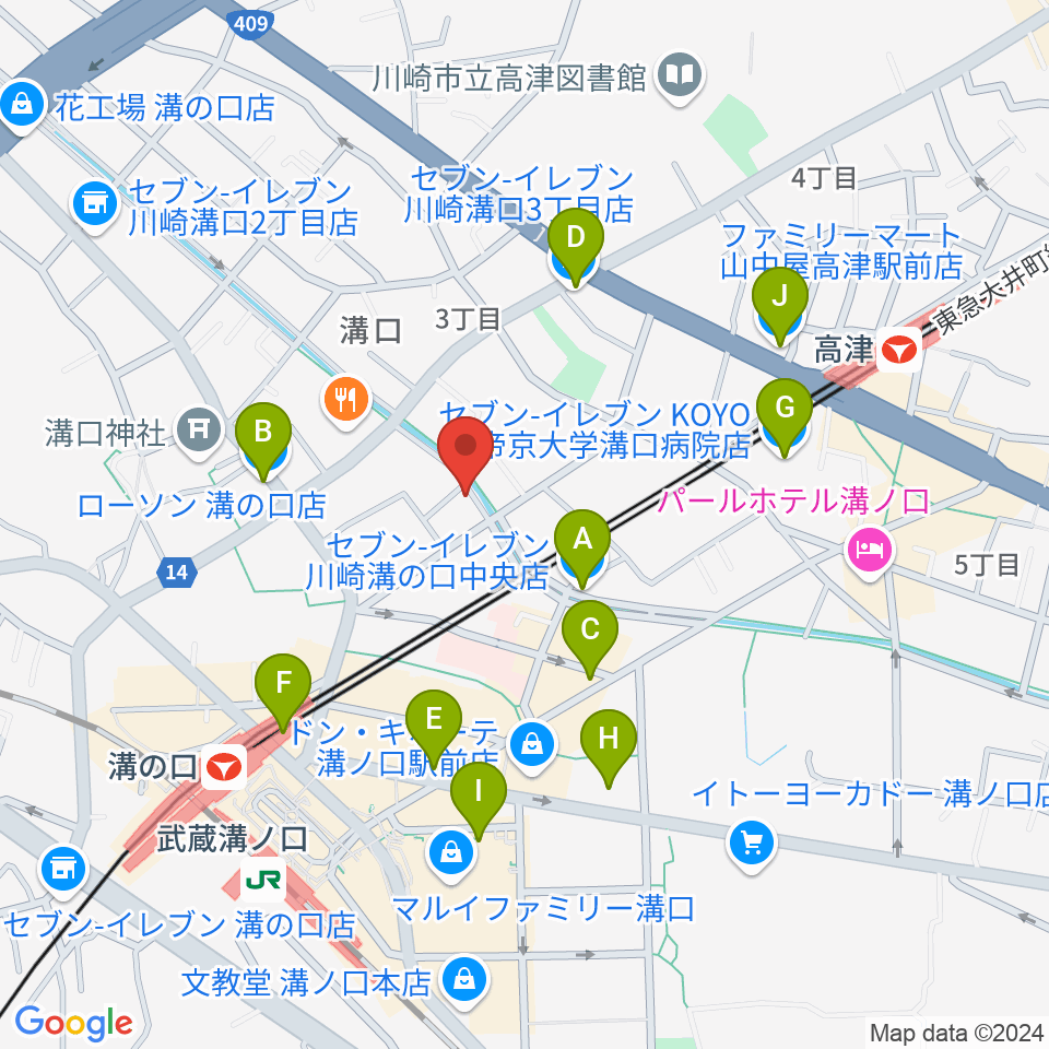 928ギター教室周辺のコンビニエンスストア一覧地図