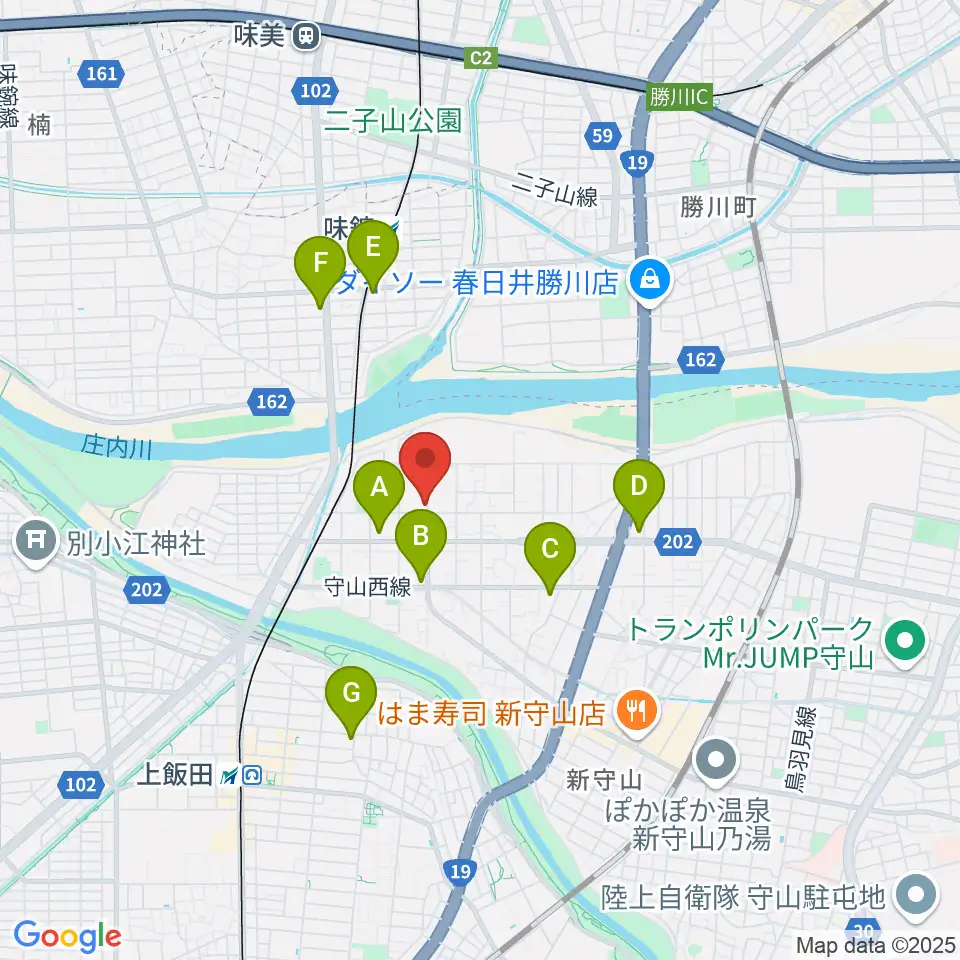 瀬古音楽センター周辺のコンビニエンスストア一覧地図