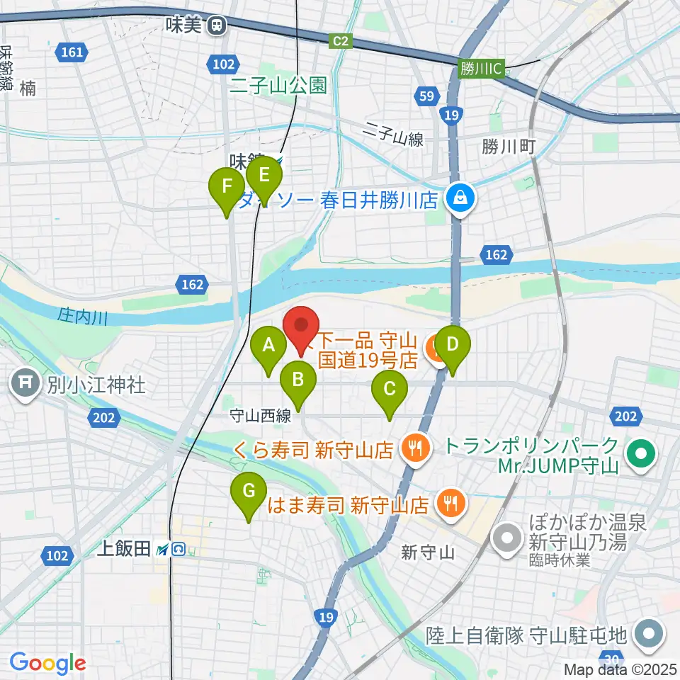 瀬古音楽センター周辺のコンビニエンスストア一覧地図
