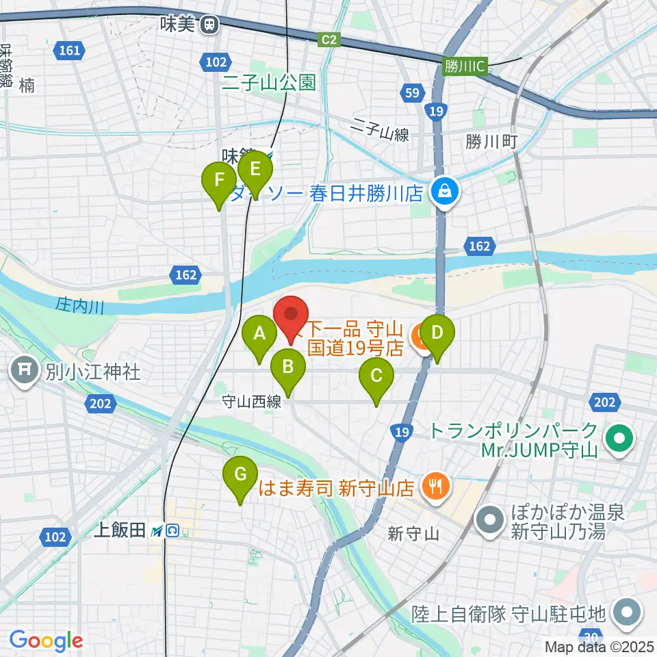 瀬古音楽センター周辺のコンビニエンスストア一覧地図