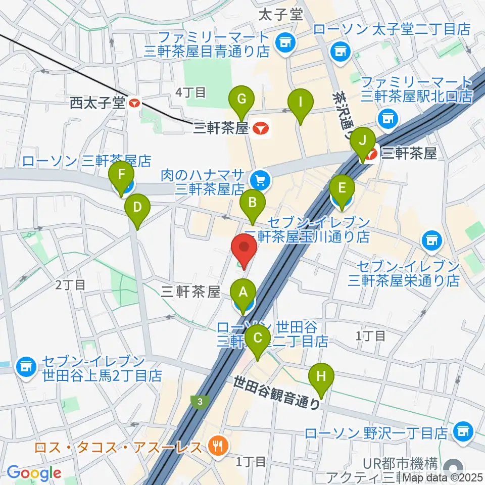 J-Fenix Music School周辺のコンビニエンスストア一覧地図