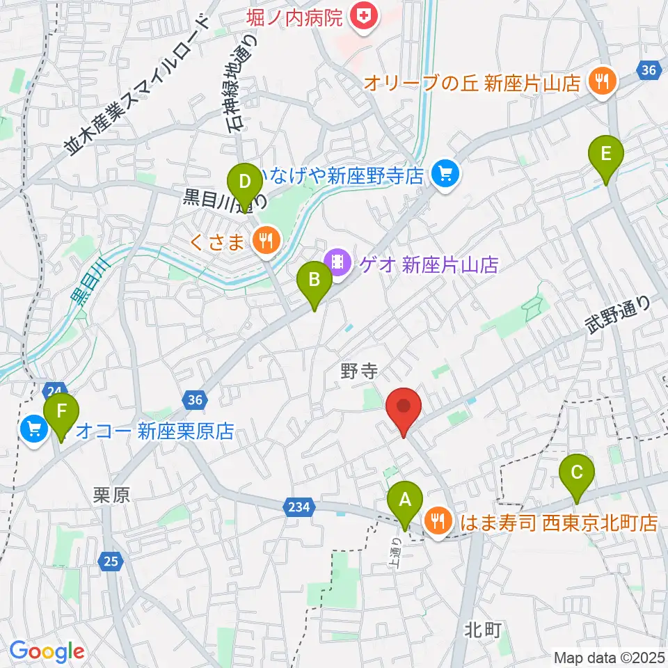 ブランチミュージックスクール周辺のコンビニエンスストア一覧地図