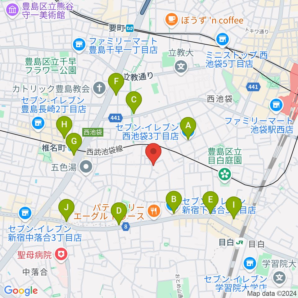 ソルフェージスクール周辺のコンビニエンスストア一覧地図