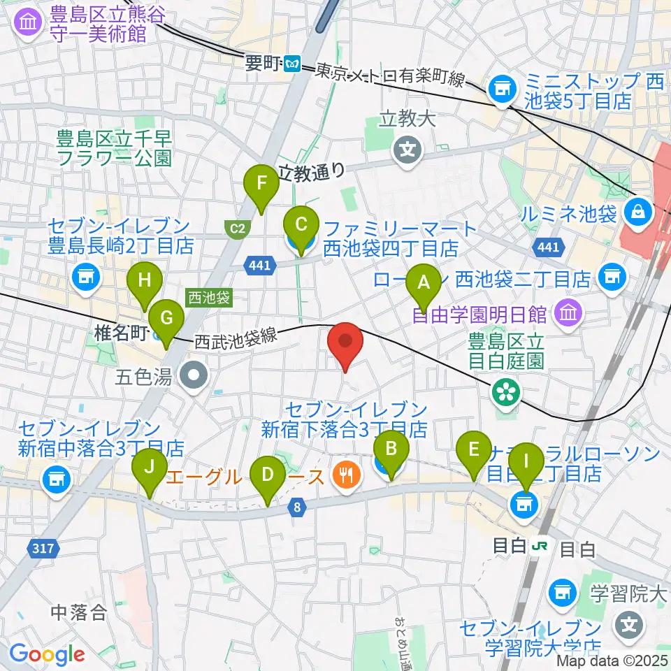 ソルフェージスクール周辺のコンビニエンスストア一覧地図