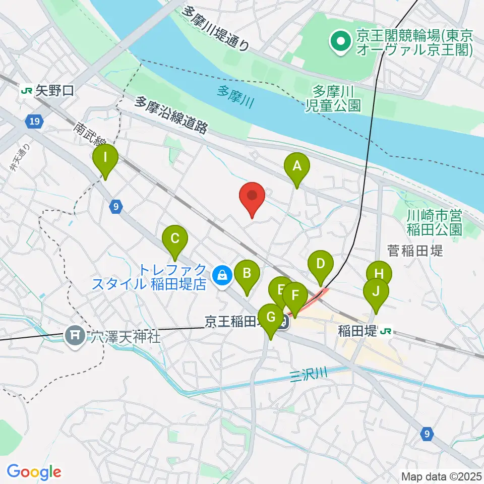 うえはらピアノ教室周辺のコンビニエンスストア一覧地図