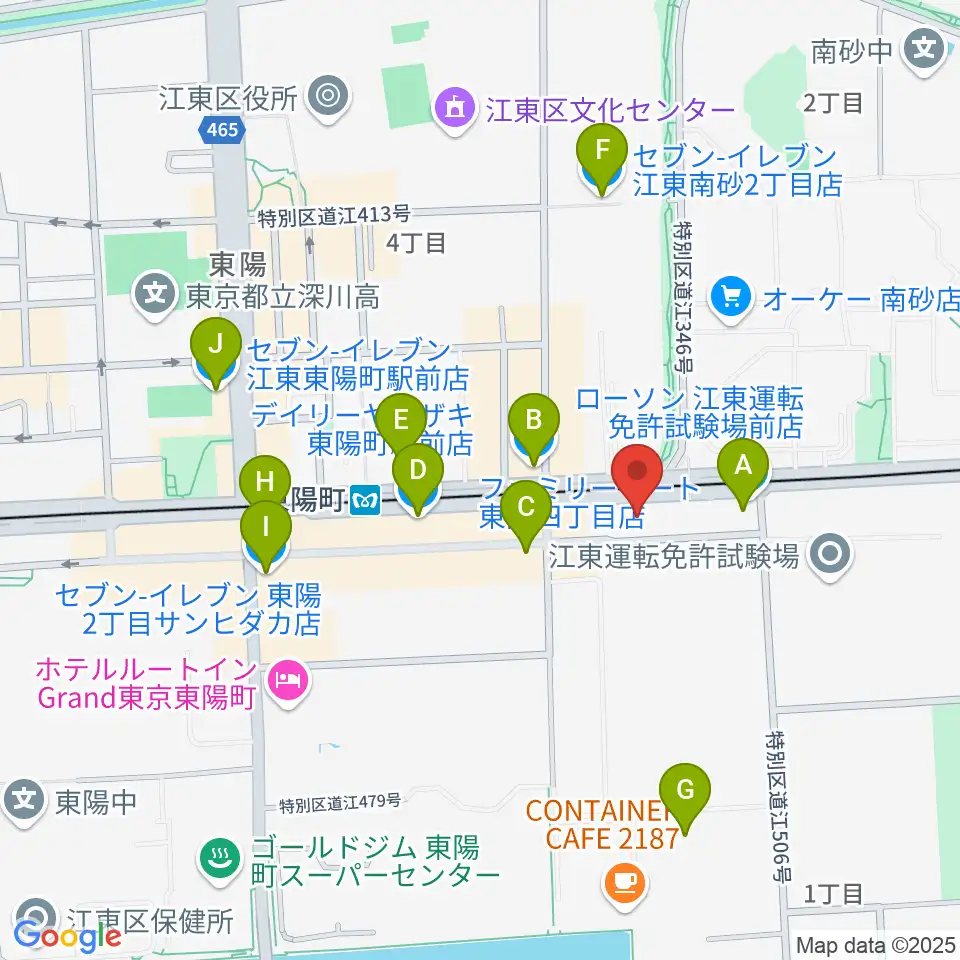 ドリームミュージック周辺のコンビニエンスストア一覧地図